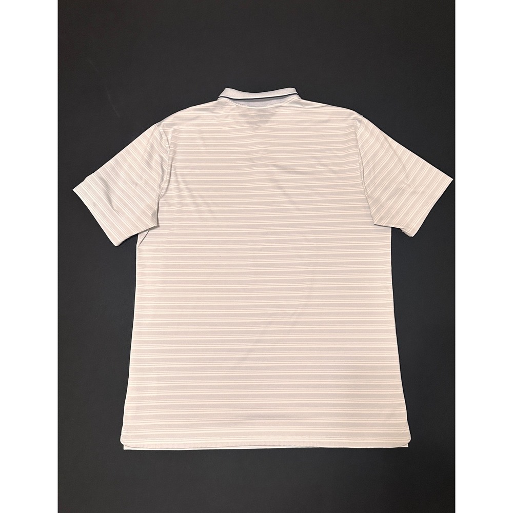 Nike Golf Dri-FIT Mens Medium Polo Shirt Grey White Striped Short Sleeve 445591 - Picture 4 of 7